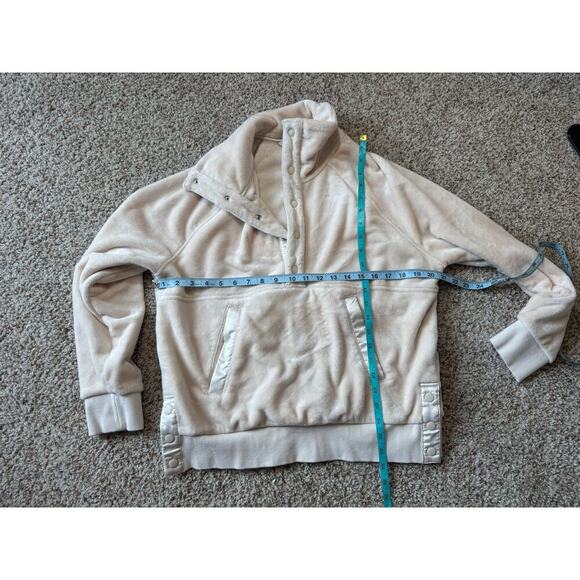 Athleta pullover sweatshirt, heavy velour size SP (small/Petite); Cream - Picture 3 of 12